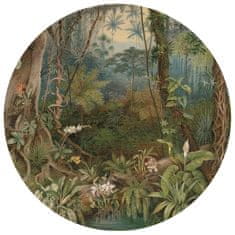 Greatstore WallArt Okrogla stenska poslikava V džungli, 190 cm