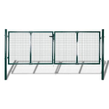 Vidaxl Ograjna vrata iz jekla 300x100 cm zelene barve