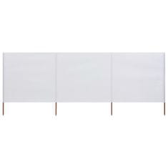 Vidaxl 3-panelni vetrobran tkanina 400x120 cm bele barve