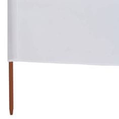 Greatstore 3-panelni vetrobran tkanina 400x120 cm bele barve