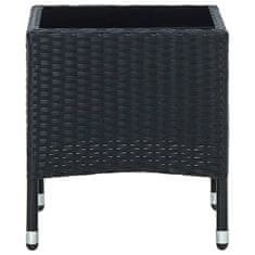 Vidaxl Vrtna miza črna 40x40x45 cm poli ratan