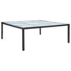 Vidaxl Vrtna jedilna miza črna 200x200x74 cm poli ratan