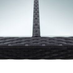 Vidaxl Vrtna jedilna miza črna 200x200x74 cm poli ratan