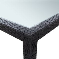 Vidaxl Vrtna jedilna miza črna 200x200x74 cm poli ratan
