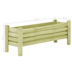 Vidaxl Visoka greda iz impregnirane borovine 120x40x42 cm