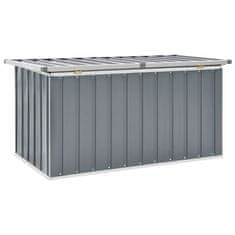 Vidaxl Vrtna škatla za shranjevanje siva 129x67x65 cm