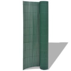 Vidaxl Dvostranska vrtna ograja PVC 90x500 cm zelena