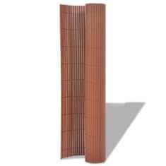 Vidaxl Dvostranska vrtna ograja PVC 90x500 cm rjava