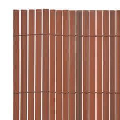 Vidaxl Dvostranska vrtna ograja PVC 90x500 cm rjava