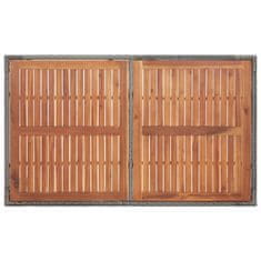 Vidaxl Vrtna miza siva 150x90x75 cm poli ratan in trden akacijev les