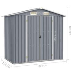 Vidaxl Vrtna lopa siva 205x129x183 cm pocinkano jeklo