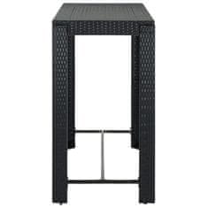 Vidaxl Vrtna barska miza črna 140,5x60,5x110,5 cm poli ratan