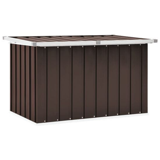 Vidaxl Vrtna škatla za shranjevanje rjava 109x67x65 cm
