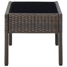 Vidaxl Vrtna miza rjava 75x40x37 cm poli ratan