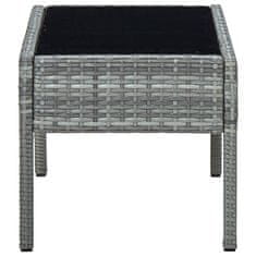 Vidaxl Vrtna miza siva 75x40x37 cm poli ratan