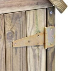Vidaxl Vrtna lopa za orodje z vrati 77x37x178 cm impregnirana borovina