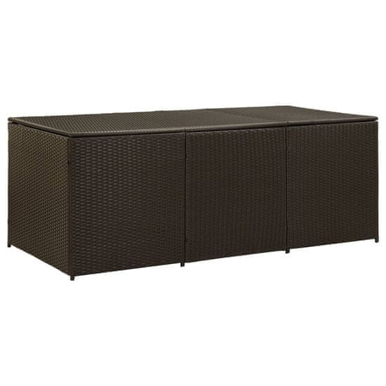 Vidaxl Vrtna škatla za shranjevanje poli ratan 180x90x75 cm rjava