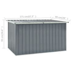 Vidaxl Vrtna škatla za shranjevanje siva 171 x 99 x 93 cm