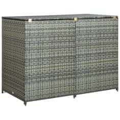 Vidaxl Dvojna lopa za smetnjake poli ratan antracitna 148x77x111 cm