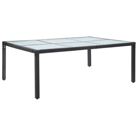 Vidaxl Zunanja jedilna miza črna 200x150x74 cm poli ratan
