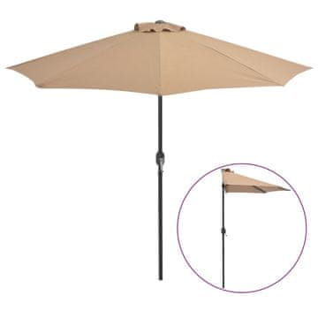 Vidaxl Balkonski senčnik z aluminijastim drogom 270x144 cm taupe