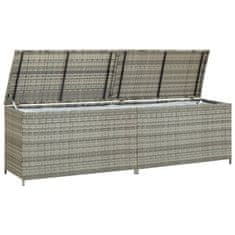 Vidaxl Vrtna škatla za shranjevanje poli ratan 200x50x60 cm siva