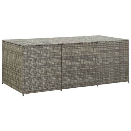 Vidaxl Vrtna škatla za shranjevanje poli ratan 180x90x75 cm siva