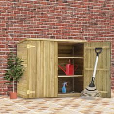 Vidaxl Vrtna lopa za orodje 135x60x123 cm impregnirana borovina
