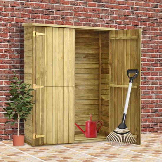 Vidaxl Vrtna lopa za orodje 123x50x171 cm impregnirana borovina