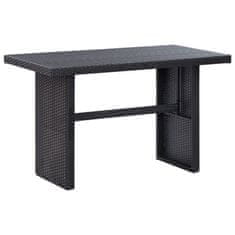 Vidaxl Vrtna miza črna 110x60x67 cm poli ratan