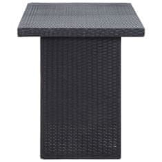 Vidaxl Vrtna miza črna 110x60x67 cm poli ratan