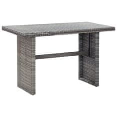 Vidaxl Vrtna miza antracitna 110x60x67 cm poli ratan