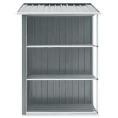 Vidaxl Vrtna lopa s stojalom siva 205x130x183 cm železna