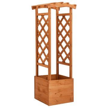 Vidaxl Cvetlično korito z mrežo in obokom 49x39x130 cm les jelke