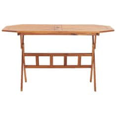Vidaxl Zložljiva vrtna miza 135x85x75 cm trden akacijev les