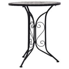 Vidaxl Bistro mizica z mozaikom siva 60 cm keramika