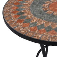 Greatstore Bistro mizica z mozaikom oranžna/siva 60 cm keramika