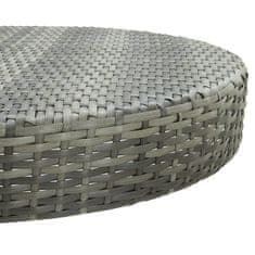Vidaxl Vrtna miza siva 75,5x106 cm poli ratan