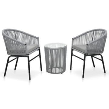 Vidaxl Bistro garnitura z blazinami 3-delna PVC ratan