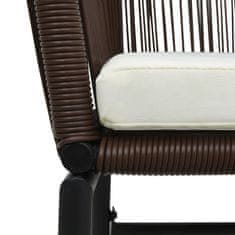 Vidaxl Vrtni stol 2 kosa rjav PVC ratan
