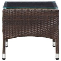 Vidaxl Klubska mizica rjava 60x40x36 cm poli ratan