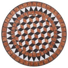 Greatstore Bistro mizica z mozaikom rjava 60 cm keramika