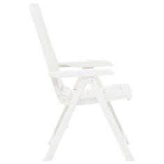 shumee Nastavljivi vrtni stoli 2 kosa plastika bele barve