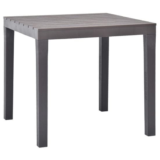 Vidaxl Vrtna miza mocha 78x78x72 cm plastika