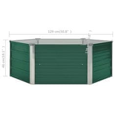 Vidaxl Dvignjeno cvetlično korito 129x129x46 cm pocinkano jeklo zeleno