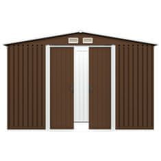 Vidaxl Vrtna skladiščna lopa rjava 257x205x178 cm jeklena