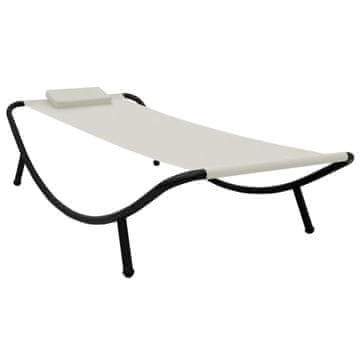 Vidaxl Vrtni ležalnik krem 200x90 cm iz jekla