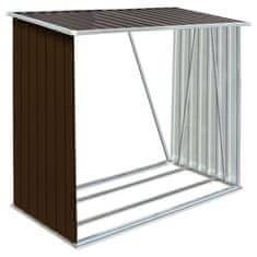 Vidaxl Vrtna lopa za drva pocinkano jeklo 163x83x154 cm rjava