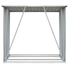 Vidaxl Vrtna lopa za drva pocinkano jeklo 163x83x154 cm rjava