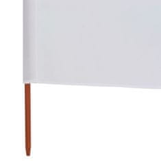 Greatstore 3-panelni vetrobran tkanina 400x80 cm peščeno bel